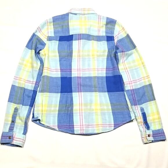 Abercrombie & Fitch Shirt Women's Small Front Button Up Plaid 100% Cotton Office - Picture 2 of 7